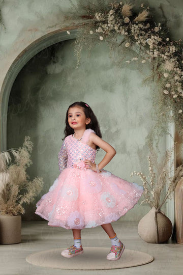 Fancy Frock for Girls Net with Ribbon