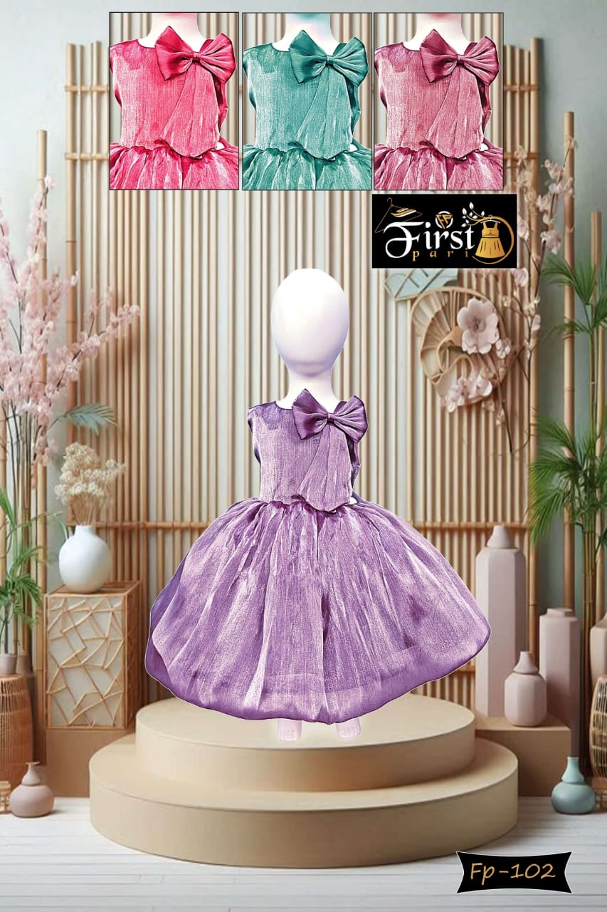 Elegant Party Frock for Girls – Bow